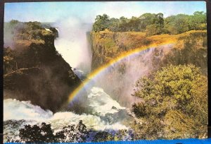 Devils Cateract Rainbow Victoria Falls Rhodesia Vintage Postcard