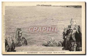 Old Postcard Rotheneuf The Rocks Rocks Entree