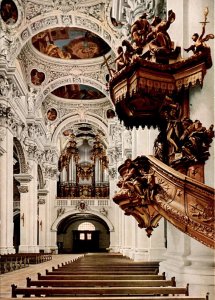 Passau, Germany, church, organ, Dom, tourists, history, architecture, d Postcard