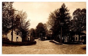 RPPC Railroad Street, Dirt Road Street Scene, c. 1910, Randolph, Vermont