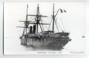 na4167 - French Navy Warship - Amerique , built 1874 - postcard