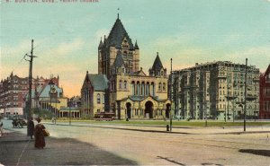 12726  Trolley Car at Trinity Church, Boston, Massachusetts 1913