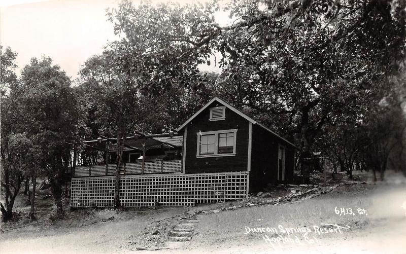 D98/ Hopland California Ca Postcard Real Photo RPPC c1940s Duncan Springs Resort