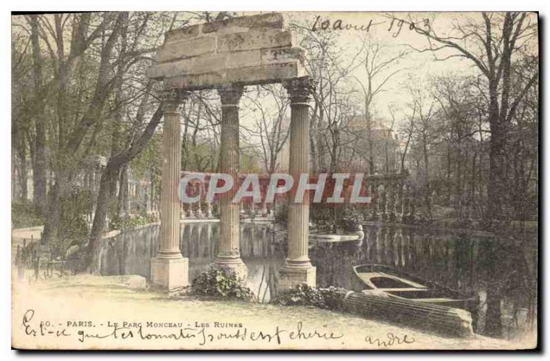 Old Postcard Paris Parc Monceau The Ruins