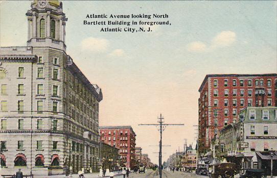 New Jersey Atlantic City Atlantic Avenue Looking North Bartlett Building In F...