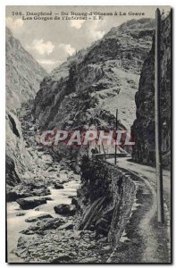 Old Postcard Dauphine from Bourg d'Oisans to La Grave Gorges Infernet