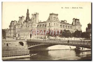 Old Postcard Paris Hotel De Ville