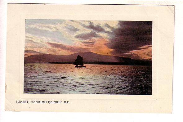 Sunset, Nanaimo Harbour, British Columbia, Wide Border