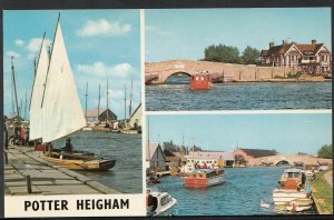 Norfolk Postcard - Views of Boating at Potter Heigham   MB240