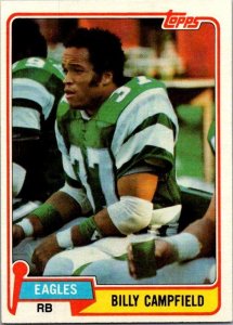 1981 Topps Football Card Billy Campfield Philadelphia Eagles sk10240