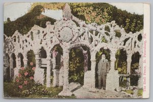 St Petersburg Florida~Old Gentleman inside the Shell Fence~1910 Postcard
