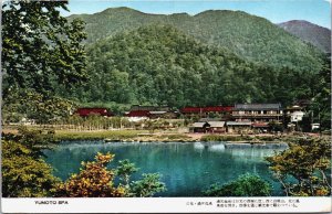 Japan Yumoto Spa Nikko Vintage Postcard C194