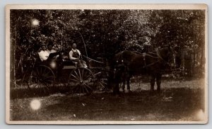 RPPC Three Handsome Men In Horse Drawn Buggy Real Photo Postcard S26