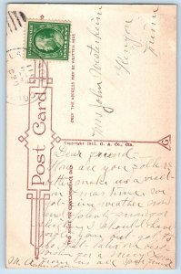 Gibson Postcard Christmas Folks Windmill Winter Scene Kenyon Minnesota MN 1911