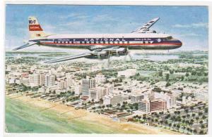 National Airlines DC 7 Aircraft Plane 1955 postcard