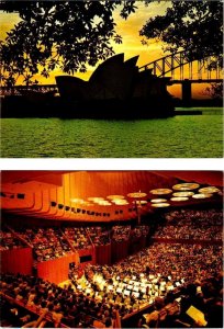 2~4X6 Postcards  Sydney, Australia OPERA HOUSE Sunset & Concert Hall Views