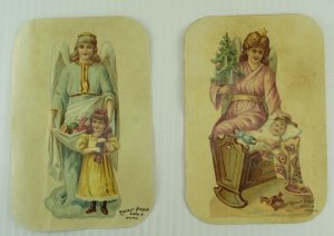 1880's Lovely Christmas Angels Tree Baby Chocolate Victorian Lot of 2 PD281