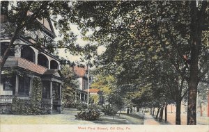 H99/ Oil City Pennsylvania Postcard c1910 West First Street Homes 107