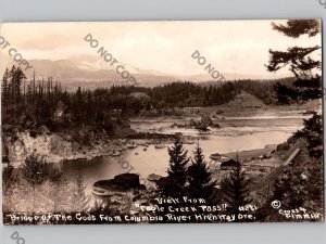 c1925 Eagle Creek Pass Columbia River Highway Bridge Of The Gods Oregon OR RPPC