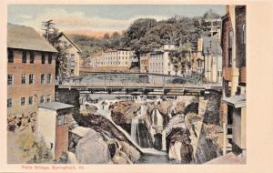 SPRINGFIELD VERMONT~FALLS BRIDGE-G W MORRIS PUBLISHED POSTCARD 1900s