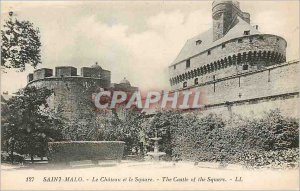 'Old Postcard Saint Malo''s castle and the Square'