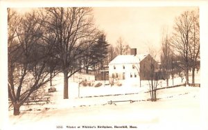 Winter at Whitter's Birthplace Real Photo - Haverhill, Massachusetts MA  