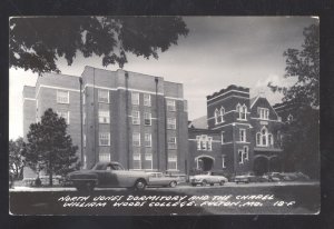 RPPC FULTON MISSOURI WILLIAM WOODS COLLEGE 1950s CARS REAL PHOTO POSTCARD