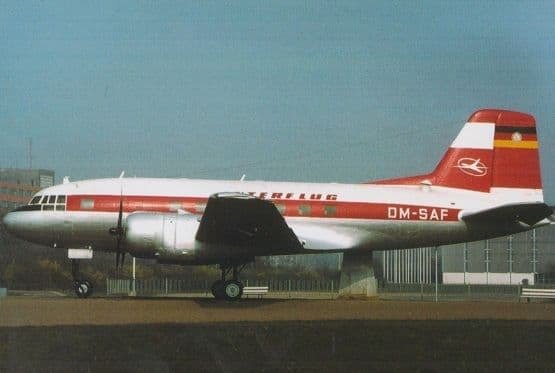 Douglas DC-6 D-Abay Plane at Copenhagen Airport in May 1969 Postcard