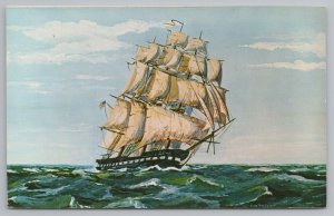 Charlestown Massachusetts~USS Constitution Ship~Vintage Postcard