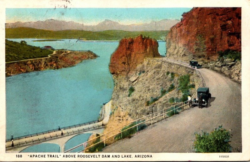 Arizona Apache Trail Above Roosevelt Dam and Lake 1936 Curteich