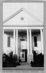 Pocomoke Maryland Methodist Church Entrance View Antique Postcard K15364