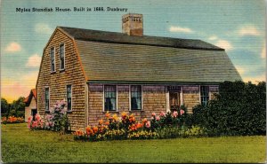 Vtg 1940s Myles Standish House Duxbury Massachusetts MA Unused Postcard