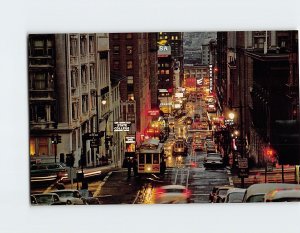 Postcard Busy Cable Cars, San Francsico, California