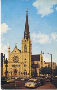 Chicago IL Illinois Holy Name Cathedral Old Cars Vintage Postcard D12