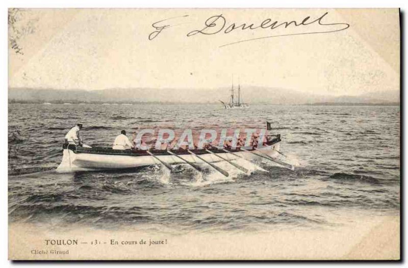 Old Postcard Bateau Toulon During joust