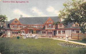 SPRINGFIELD, IL Illinois    COUNTRY CLUB  Members & Automobile   1913 Postcard
