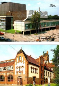 2~1989 4X6 Postcards Riga, Latvia  RAINIS ART THEATER & FIRE FIGHTING MUSEUM