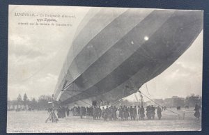 Mint France Real Picture Postcard Luneville German Zeppelin Dirigible Landing