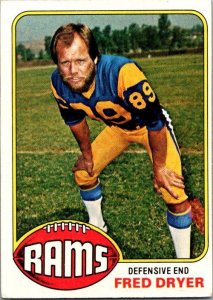 1976 Topps Football Card Fred Dryer Los Angeles Rams sk4637