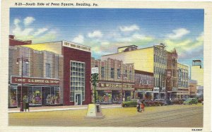 South Side of Penn Square a Kresge and Woolworths Reading Pennsylvania