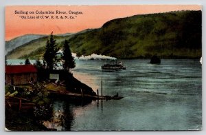 Sailing Columbia River On O.W.R.R.&N. Line Davidson of Long Pine NE Postcard A36