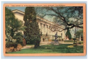 Vintage Henry E. Huntington Library, San Marino, California. Postcard F145E