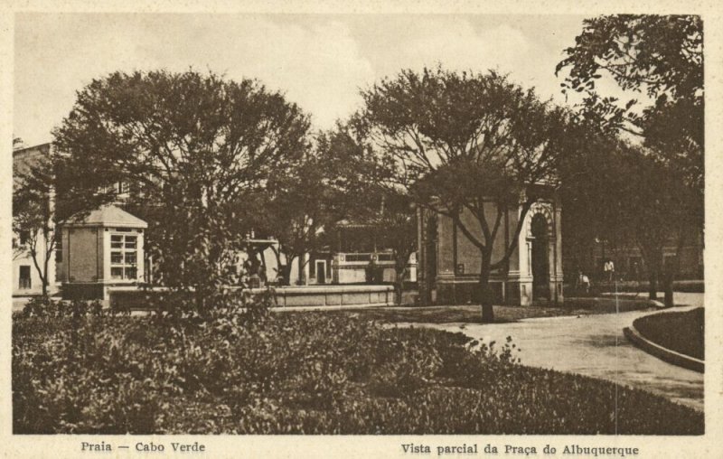 cape verde, PRAIA, Vista Parcial da Praça do Albuquerque (1920s) Postcard