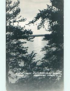 Pre-1950 rppc VIEW FROM RUTTGER'S PINE BEACH LODGE MOTEL Brainerd MN r7432