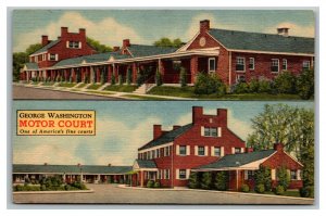 Vintage 1940's Advertising Postcard George Washington Motor Court Fredericksburg