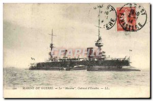 Old Postcard Boat Le Massena Breastplate d & # 39escadre