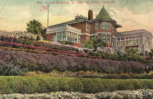 C.1910 Scripps Residence, La Jolla, San Diego, California Postcard P122
