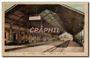 Coutras Old Postcard Inside the station