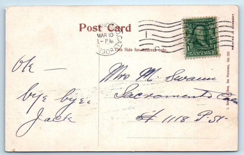 SAN FRANCISCO, California CA  The CHUTES & ROLLER COASTER   1908 Postcard