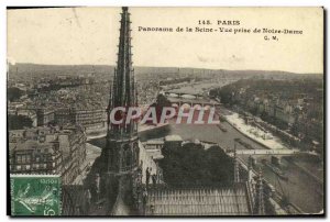Old Postcard Paris Panorama of the Seine Vue Prize Notre Dame